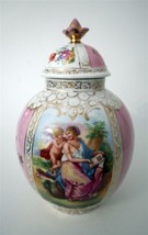 DRESDEN c1790 Lidded 10&quot; Vase After Angelika Kaufmann Pink Glaze - £709.68 GBP