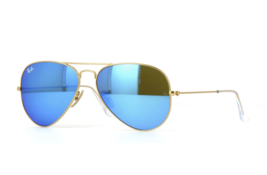 Ray Ban Aviator RB3025 112/17 58mm Sunglasses Gold With Blue Mirror Lens - £67.75 GBP
