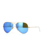 Ray Ban Aviator RB3025 112/17 58mm Sunglasses Gold With Blue Mirror Lens - $115.70 CAD