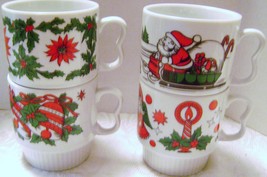 Mid Century Santa Christmas Mugs made in Japan - $20.00