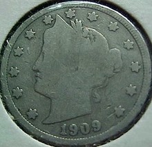 Liberty Head Five Cents 1909  G - $4.84