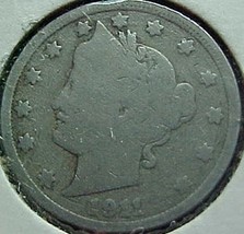 Liberty Head Five Cents 1911 G - £3.44 GBP