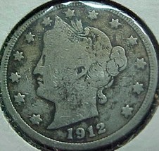 Liberty Head Five Cents 1912  F+ - £3.83 GBP