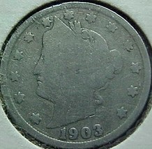 Liberty Head Five Cents 1903  AG - £3.39 GBP