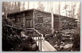 RPPC The Stone Cottage Rustic Cabin Tree Limb Hand Rails c1920s Postcard... - $19.95