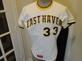 Vtg 80's White Sewn Rawlings RED TAG Team Worn East Haven Baseball Jersey Men 38 - $89.09