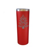 Christmas Tree Flourish Design Red 20oz Skinny Tumbler LA5157 - $19.99