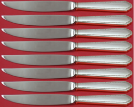 William & Mary by Lunt Sterling Silver Steak Knife Set 8pc Not Serrated Custom - $10,573.89 MXN