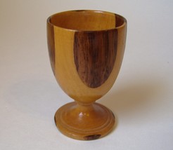 Wood Inlay Egg Cup Vintage Signed DJ Numbered 32/325 Footed Collectible  - $35.00