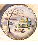 Japanese Hand Painted Vintage Plate Artist S. Kuguya 8 1/4&quot; Winter Snow ... - $15.00