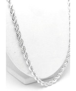 Sterling Silver 24&quot; Solid Rope Chain Necklace Long - $108.04 CAD