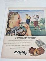 Vintage Milky Way Candy Bar Outdoor Treat Men Women Golf Print Ad 1948 - £3.94 GBP