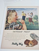 Vintage Milky Way Candy Bar Outdoor Treat Men Women Golf Print Ad 1948 - £3.80 GBP