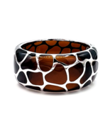 Angelique de Paris 925 Sterling Silver Brown Resin Safari Bangle Bracelet - $272.25