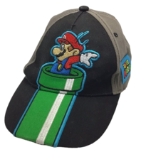 Nintendo Super Mario Bros Boys Baseball Hat Cap Gray Black Youth Snapback - £21.38 GBP