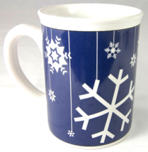 Let It Snow Coffee Mug Cup Blue Graphic White Snowflakes 5&quot; Tall x 4&quot; Wide MSI - £11.58 GBP