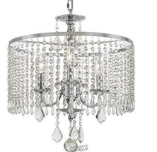 HDC-Calisitti 3-Light Polished Chrome Chandelier with K9 Crystal Dangles... - $170.99