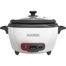 Black + Decker - Rice Cooker/Steamer, 6 Cup Capacity, Nonstick Bowl, White - £30.35 GBP