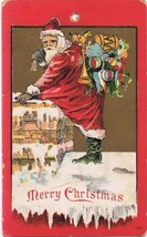 Postcard Embossed Merry Christmas Santa Claus No Belt - £2.34 GBP