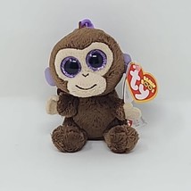 Ty Beanie Boos - COCONUT the Monkey KEY CLIP New With Tags GLITTER EYES 4&quot; - $15.83
