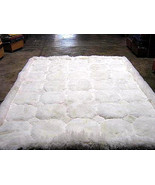 White alpaca fur rug with Octagon designs, from Peru 80 x 60 cm - £102.23 GBP