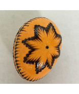 Vintage handpainted orange  small Pysanky egg  decorative Easter egg fol... - $27.16 CAD