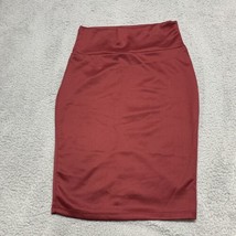 Women Basic Red High Waist Pencil Bodycon Mini Skirt Soft Stretch Office... - £6.72 GBP