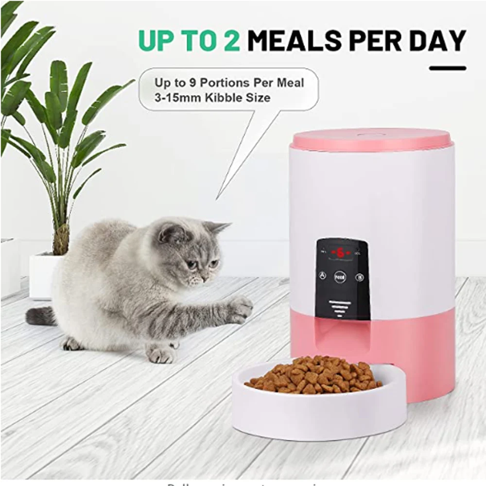 3.5L Automatic Pet Feeder Smart Food Dispenser For Cats Dogs Timer Stainless - £33.76 GBP