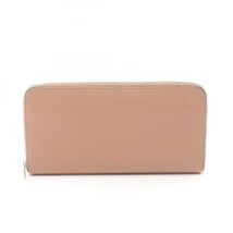 Loewe Leather Zip Around Wallet Women Beige One Size - £264.44 GBP