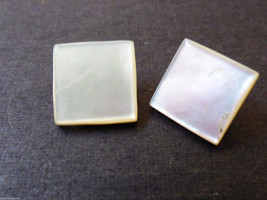 Antique pre 1918&#39;s White genuine Mother of Pearl Shell square buttons lo... - $21.78