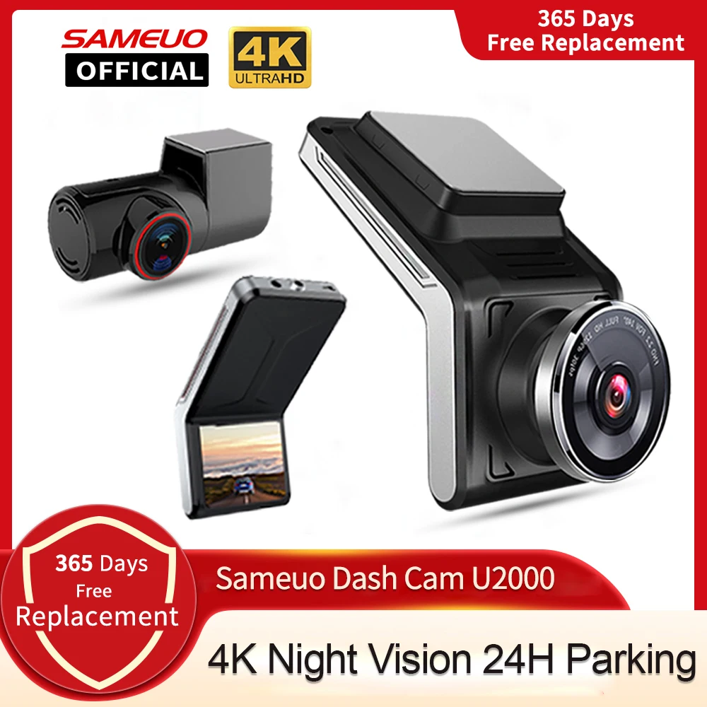 Sameuo U2000 dash cam front and rear 4k 2160P 2 camera CAR dvr dashcam Video - £123.30 GBP+