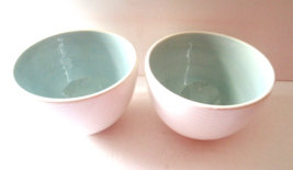 NEW! Set of 2 Laura Johnson Coton Colors His &amp; Hers 6” Ceramic Footed Bowls - £15.77 GBP