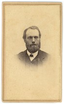 CIRCA 1880&#39;S CDV Handsome Man With Full Beard in Suit WM. Pierce Brunswick ME - £9.59 GBP