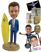 Personalized Bobblehead Surf lover businessman wearing nice suit - Sports &amp; Hobb - £71.35 GBP