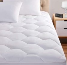 King Mattress Pad, 8-21&quot; Deep Pocket Protector Ultra Soft Quilted Fitted... - £22.34 GBP