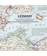 1959 Germany Map National Geographic Europe Denmark Vintage 24.5 x 19&quot; E6A - $19.99