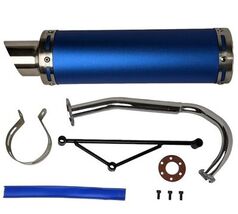 RedCap High Performance Exhaust System Muffler for GY6 50cc Scooter Blue  - $49.00
