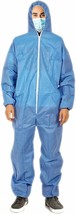 Blue Disposabl SMS Chemical Protective Coveralls Large /w Hood, Elastic ... - $9.19