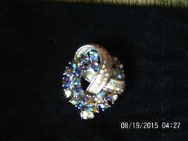  Brooch with  Blue Iridescent Rhinestones - $5.00