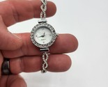 Bracelet Watch Women&#39;s Silver Rhinestone Quartz Analog Dial Adjustable W... - $26.72