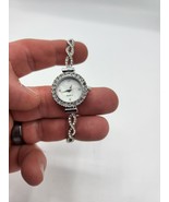 Bracelet Watch Women&#39;s Silver Rhinestone Quartz Analog Dial Adjustable W... - $36.64 CAD