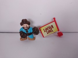 Lincoln Logs Cowboy with Lasso Figurine And Flag Toy Figure - $5.00