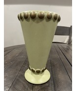 Vtg Haeger Pottery USA Floral Vase Beaded Ceramic Planter Green Gold 631-72 - $53.77 CAD