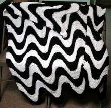Crochet Pattern for 2 Color Exaggerated Ripple Afghan, Throw; PDF File #... - £3.97 GBP