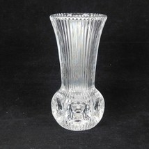 Fostoria Melissa Clear Lead Crystal Flower Bud Vase Cut Ridges 4.75&quot; High Vintag - £9.31 GBP