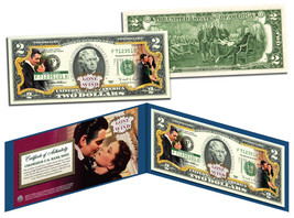 GONE WITH THE WIND Movie Colorized $2 Bill US Legal Tender *OFFICIALLY L... - $15.95