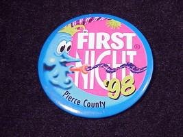 1998 First Night Pierce County Pinback Button, Pin, Washington - £4.75 GBP