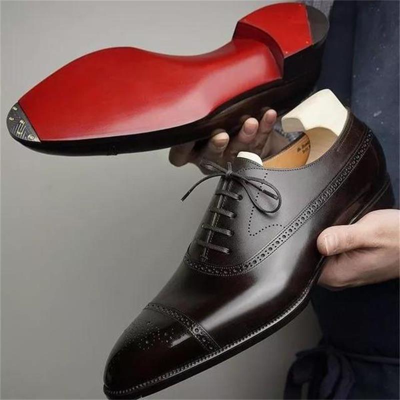 Primary image for New Men Shoes Fashion Trend Solid Color PU Classic Hollow Carved Lace Comfortabl