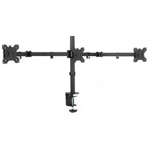 VIVO Black Triple Monitor Adjustable Desk Mount, Articulating Tri Stand Holds 3  - £73.90 GBP