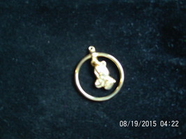 Necklace Pendant / Charm , Circle with Dangling  Praying Hands - $2.00